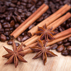 Anis, coffee and cinnamon