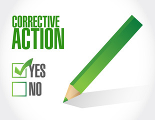 corrective action check mark illustration design