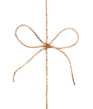 String and bow isolated on white background