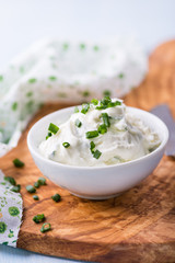 Fresh cream cheese spread with herbs