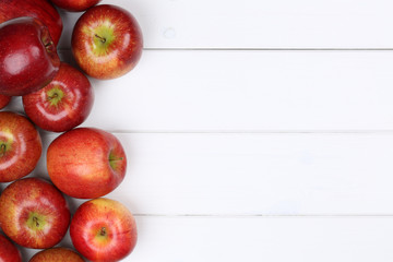 Rote Äpfel Früchte Hintergrund mit Textfreiraum