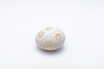 Traditional Easter eggs on white background.