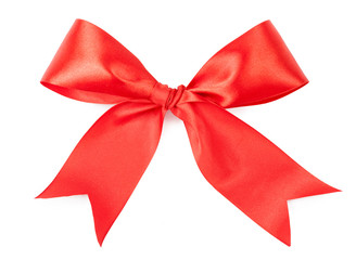 Naklejka premium Scarlet bow isolated on white background