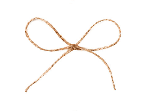 Twine String Tied In A Bow Isolated