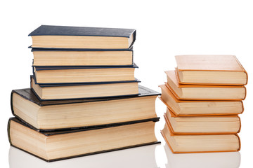 Books on white background