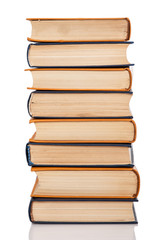 Books on white background