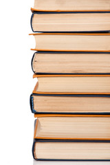 Books on white background