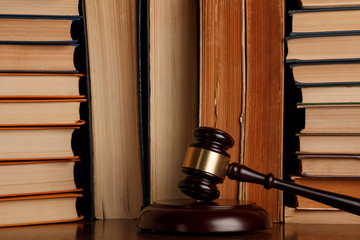 Gavel and books