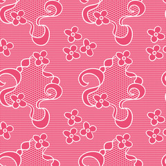 Lace seamless pattern with flowers