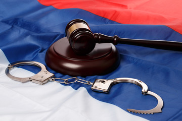 Gavel over russian flag