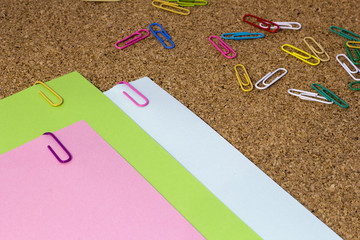 Colored paper and paper clips