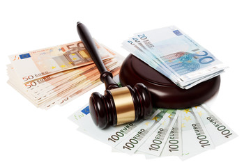Gavel and banknotes