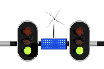 Foto op Plexiglas Licht op groen voor groene energie © emieldelange