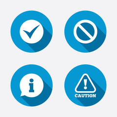 Information icons. Stop prohibition symbol.