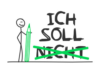 sm mit bleistift text ich soll nicht I