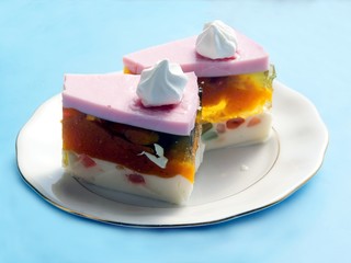 tasty cake with cheese and gellies