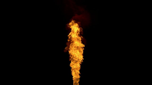 Bright Orange-Yellow Flame Shooting Up Vertically