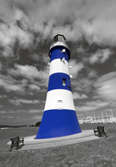 Lighthouse - White and Blue.
