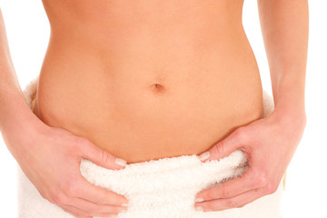 Woman's belly with navel