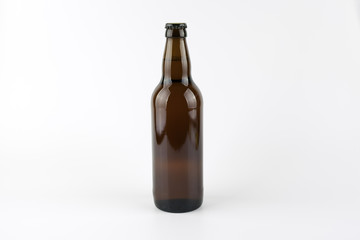Full brown beer bottle