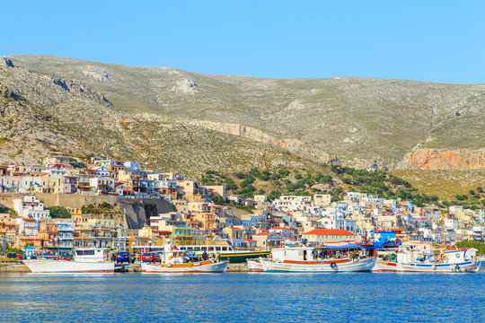 A view of a port in Kalymnos island, Greece