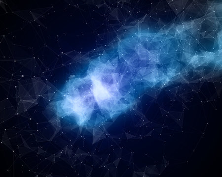 Abstract meteorite in space