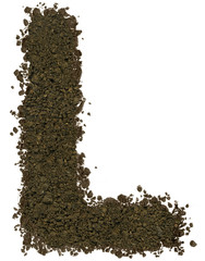 Alphabet of soil. Block capitals. Letter L