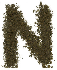 Alphabet of soil. Block capitals. Letter N