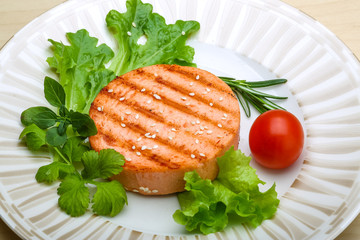 Salmon burger cutlet
