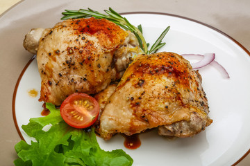 Roasted chicken thighs