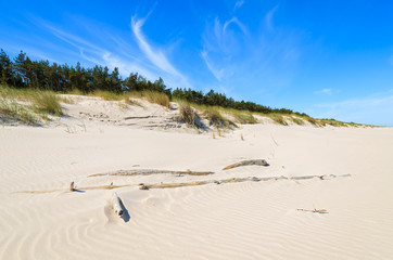 Beautiful sandy beach near Leba, Baltic Sea, Poland