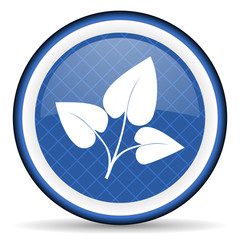 leaf blue icon nature sign