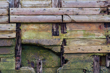 Old weathered wood planks, texture background