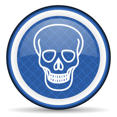 skull blue icon death sign