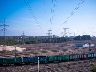 Fototapeta na wymiar perspective view on many railway track lines