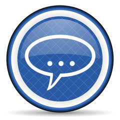 forum blue icon chat symbol bubble sign
