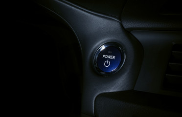 Obraz na płótnie Canvas Car start button close up