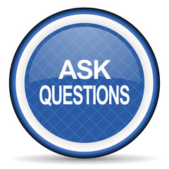 ask questions blue icon