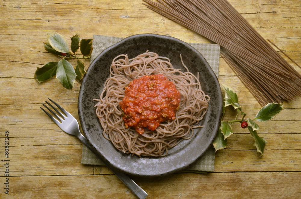 Canvas Prints Pasta di grano saraceno integrale bio