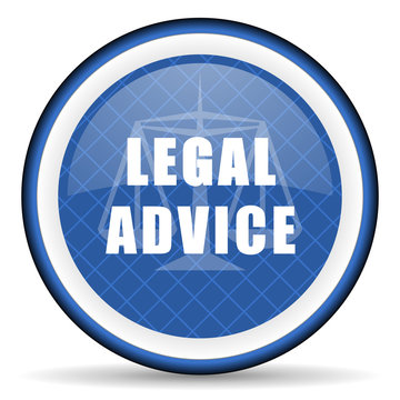 legal advice blue icon law sign