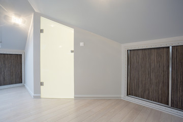 Glass door in the attic