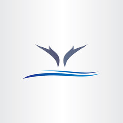 dolphins jump in water icon design