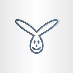 funny rabbit line icon design