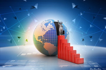 3d man going to growth