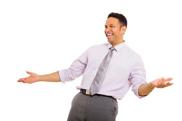 mid age businessman laughing