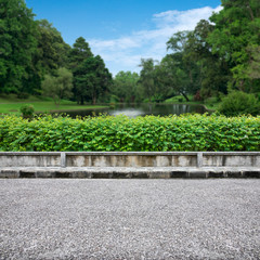 Pavement and park