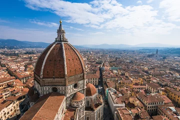 Wandcirkels tuinposter Italië Florence Duomo en stadsgezicht © oben901