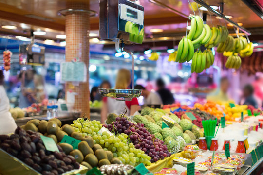   fruits on spanish market counter