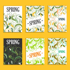 Fototapeta na wymiar Set of beautiful spring prints for design