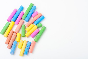 color chalk on white backgrond